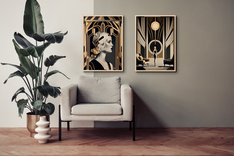 Art Deco Print Home Decor Art Prints Poster Set Etsy