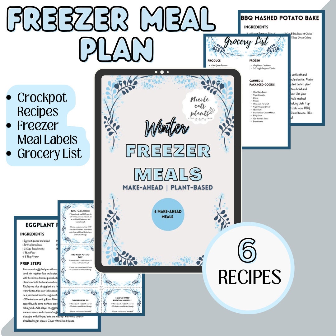 Crockpot Freezer Meals, Make-Ahead Dinner Plans, Freezer Meals, Grocery  Lists, Cozy Winter Recipes, Plant-Based Recipes, Easy Dinner Meals