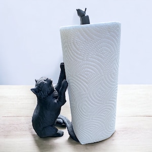 Cat Catching Bird Paper Towel Holder, Color Customizable 3D Printed, Kitchenware, Freestanding,Farmhouse Decor,Animal,Cat Lover Gift,Feline,