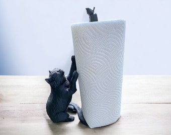 Cat Catching Bird Paper Towel Holder, Color Customizable 3D Printed, Kitchenware, Freestanding,Farmhouse Decor,Animal,Cat Lover Gift,Feline,