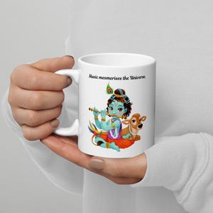 Musical Krishna, white mug