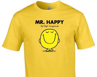 Mr Men Mr Happy Premium Ring spun T-shirt