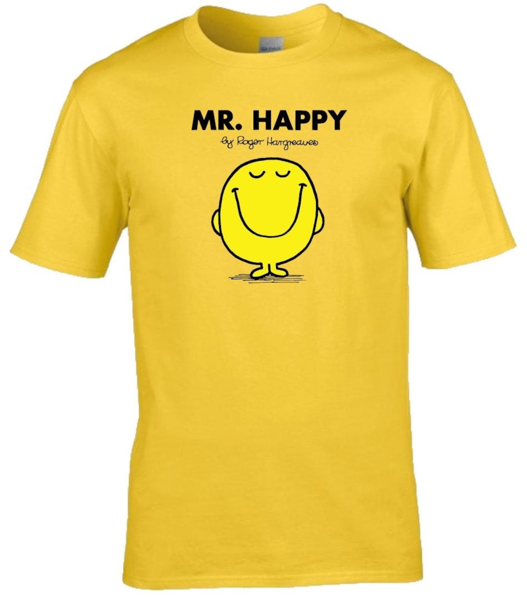 Mr Men Mr Happy Premium Ring Spun T-shirt - Etsy