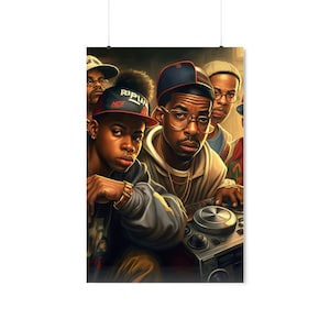 Los carteles verticales mate premium de hip hop de los 80