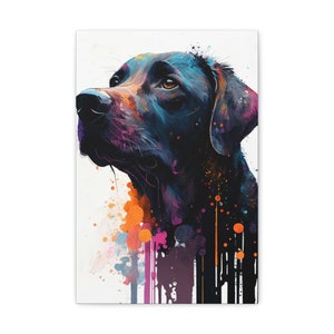 Introducing our beautiful watercolor canvas featuring a charming Dog