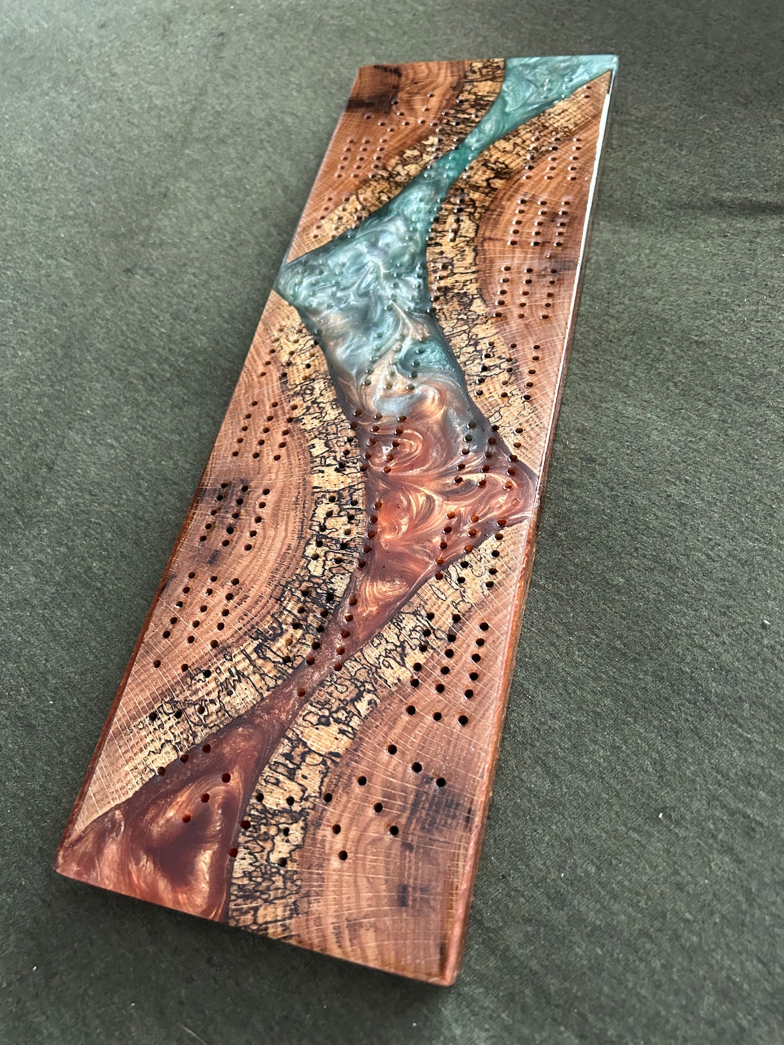 Epoxy Resin Cribbage Board Etsy