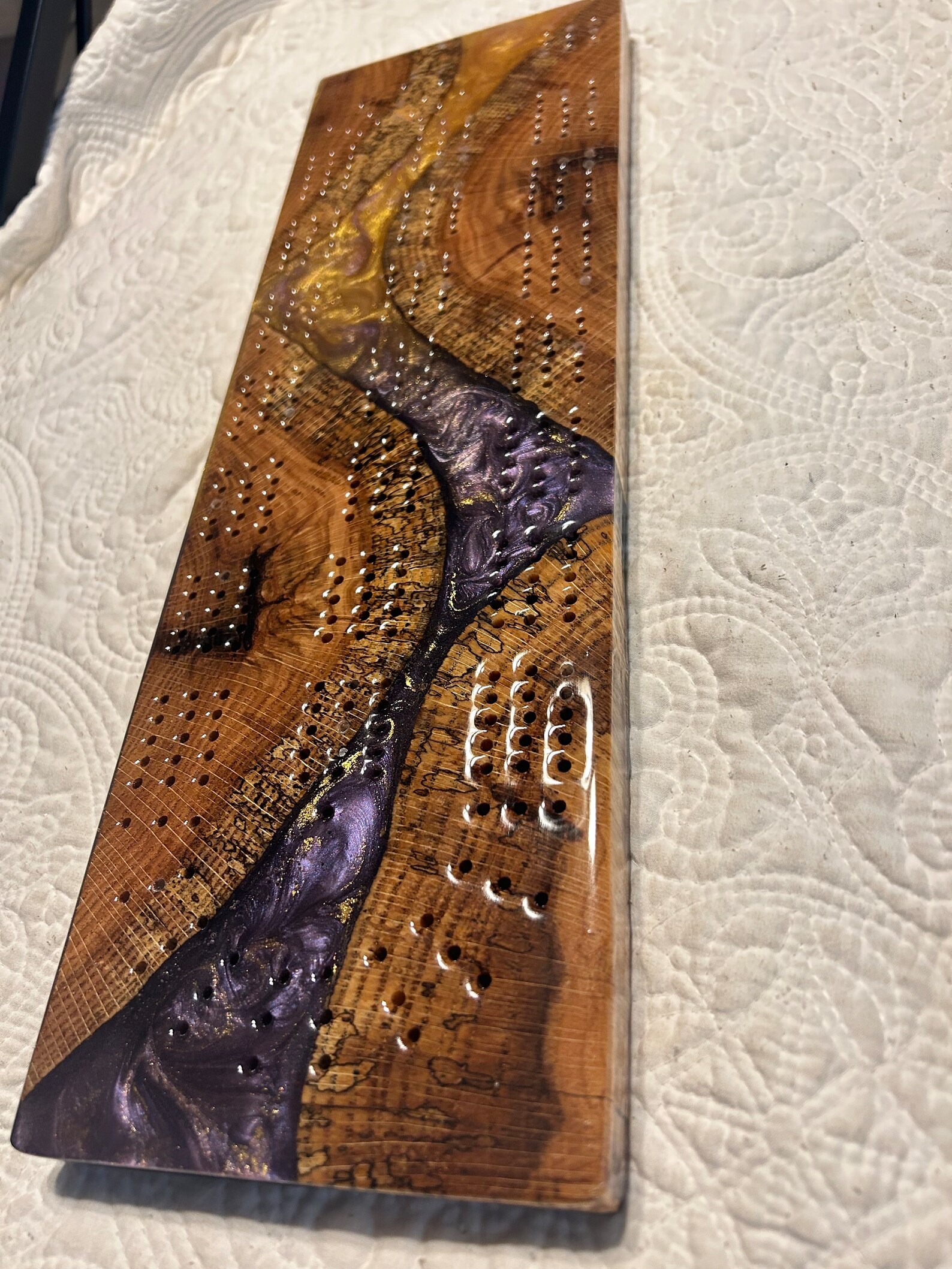 Epoxy Resin Cribbage Board Etsy