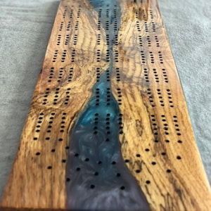Customizable Epoxy resin cribbage board