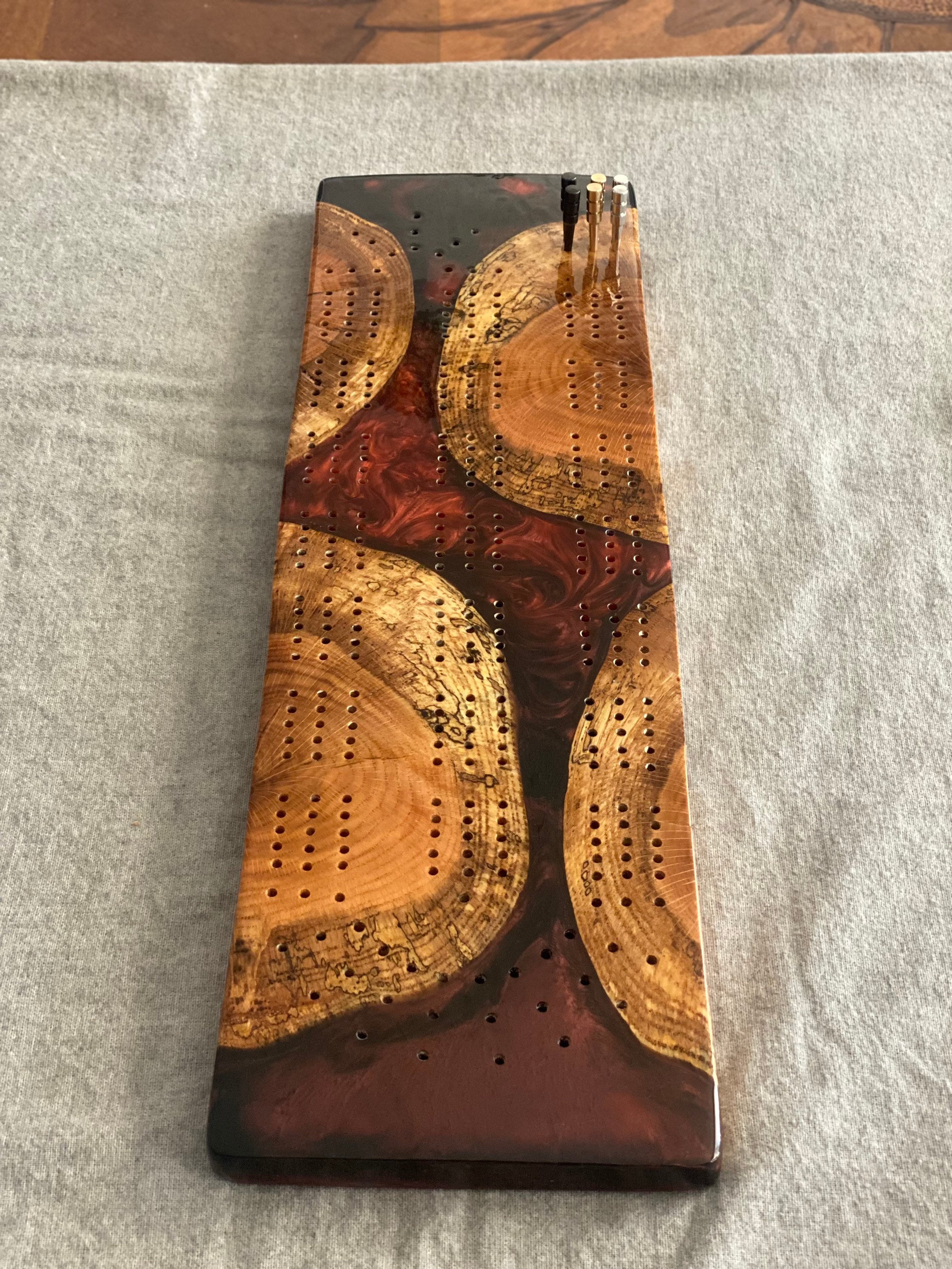 Epoxy Resin Cribbage Board Etsy