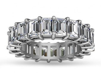 5.00 ct Emerald Cut Diamond Eternity Wedding Band Ring