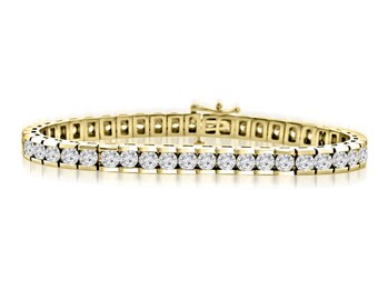 10.15 ct Ladies Round Cut Diamond Tennis Bracelet In Channel Setting Yellow Gold