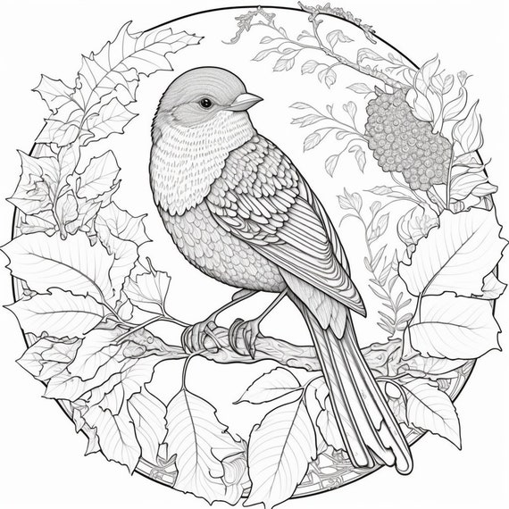Exotic Wild Birds Adult Coloring Pages Graphic by Sybirko Art Workshop ·  Creative Fabrica