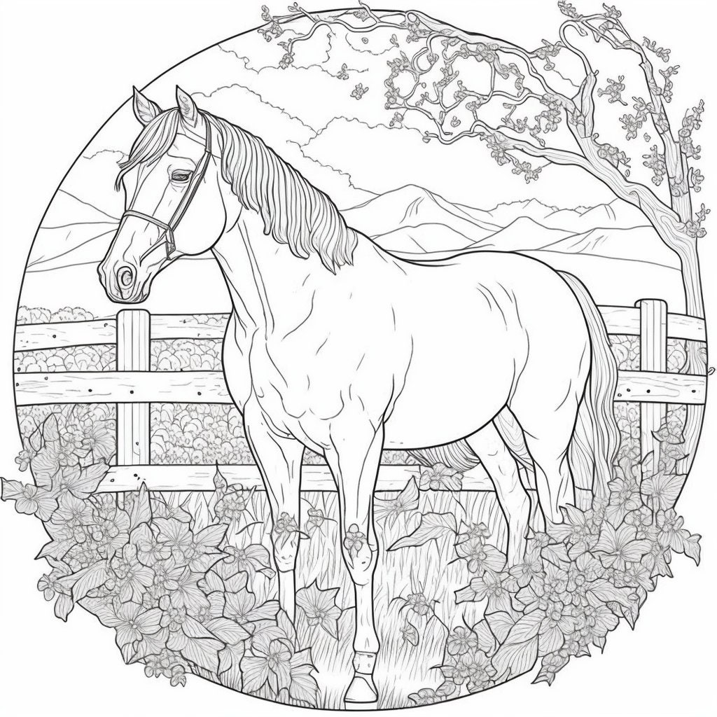 Realistic Horse Coloring Pictures