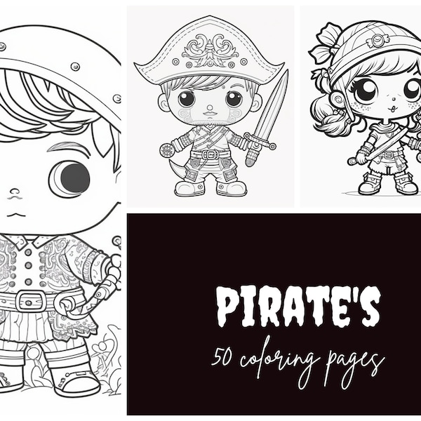 50 Coloring pages for kids coloring book pirates coloring page Cute pirates coloring pages