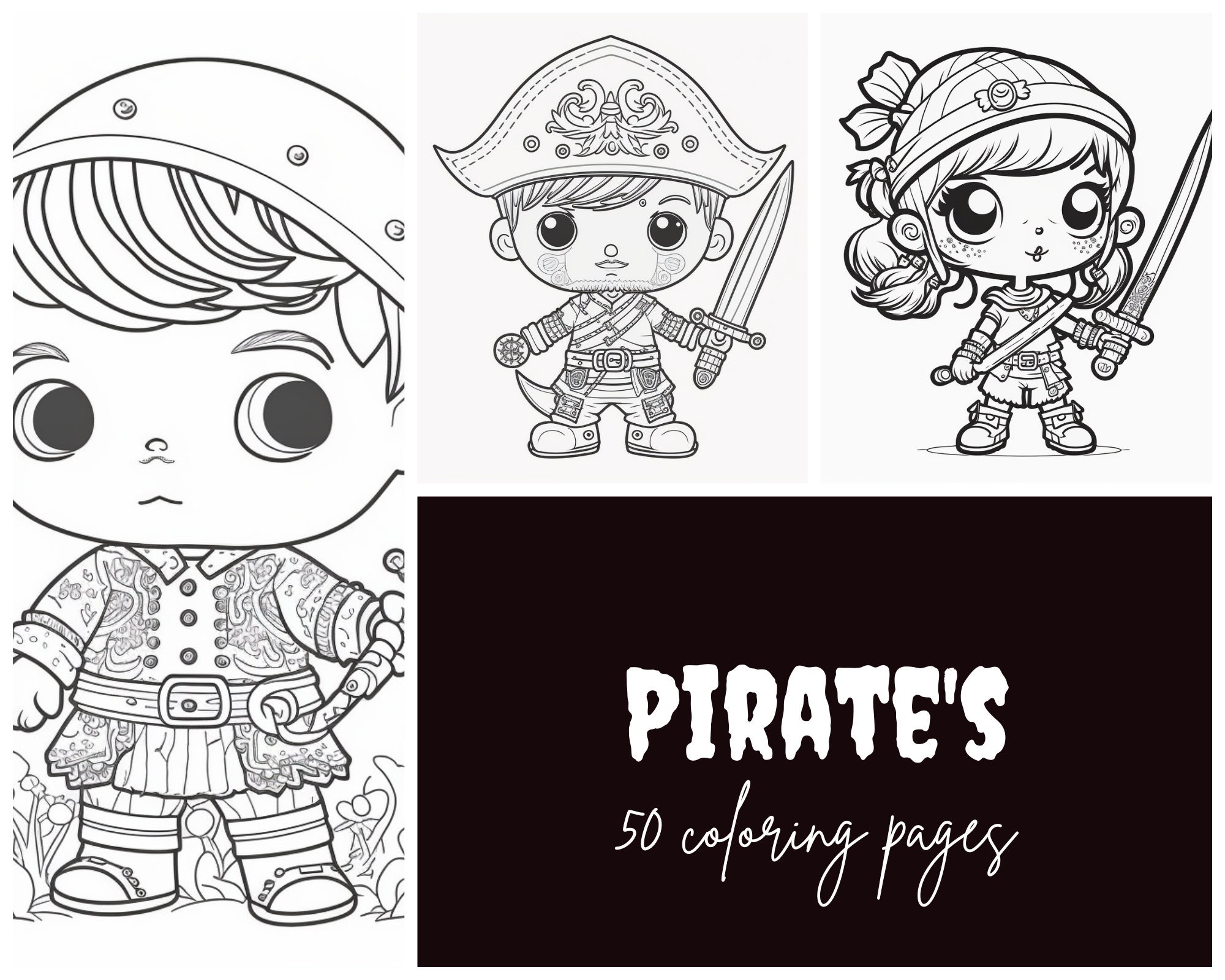 Pirate Coloring Book: Pirate theme coloring book for kids and toddlers,  boys or girls, Ages 4-8, 8-12, Fun and Easy Beginner Friendly Colori  (Paperback)