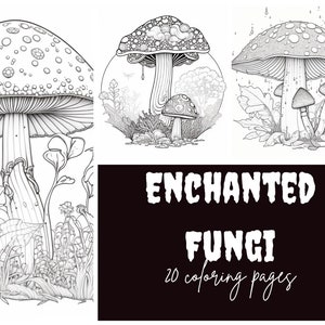 20 Enchanted Fungi: A Fantasy Mushroom Coloring Pages for Adults