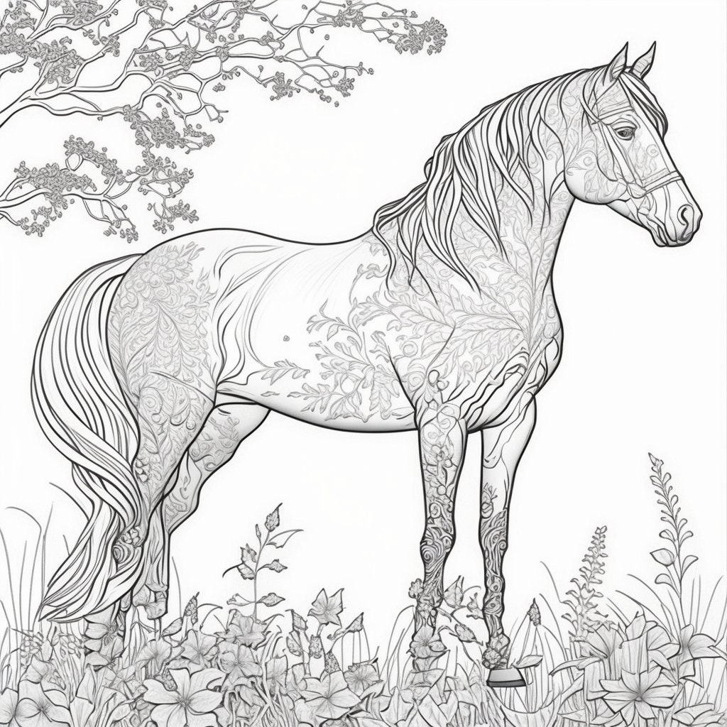 Horses and Mandalas: Horse Coloring Book for Adults (Adult Coloring Book Horses Mandalas): Unique Art and Stress Relieving Designs for Relaxation - Large Coloring Book [Book]