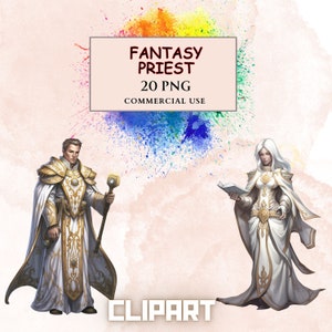 Priester Clipart, Clipart, Fantasy Clipart, Fantasy Priester Clipart, kommerzielle Nutzung, transparente PNGs, DIY Projekt, Scrapbook, Junk Journal