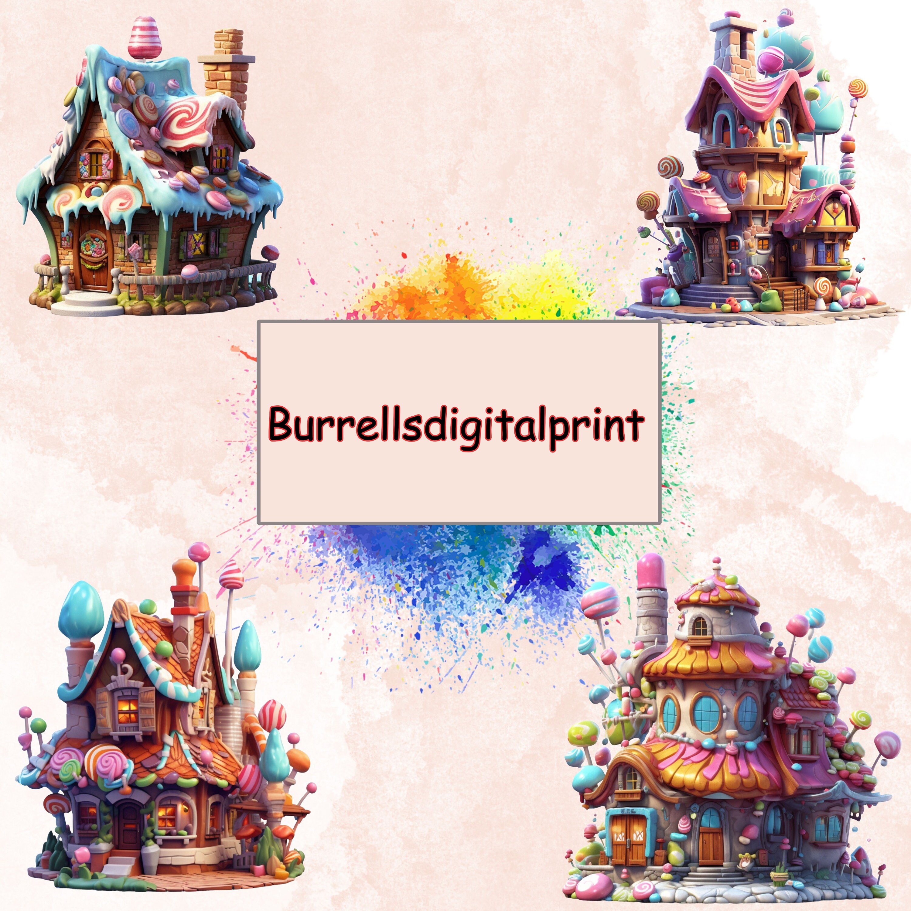 Candy House Clipart, Candy Land Clipart, Candy Clipart, Commercial Use ...
