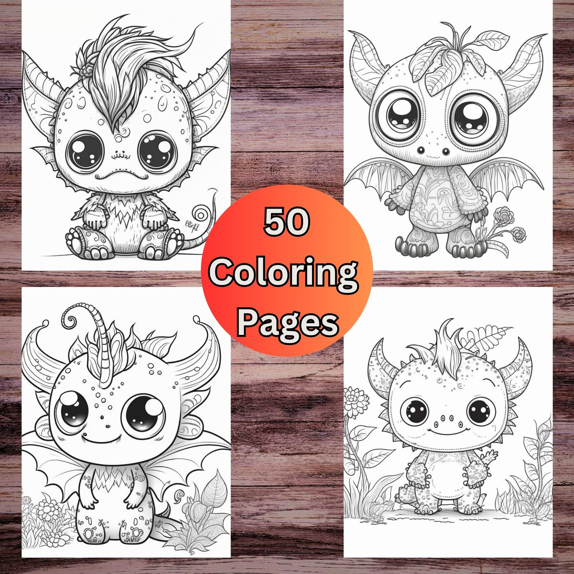 Páginas de libros para colorear para niños colección de monstruos de  dibujos animados lindo