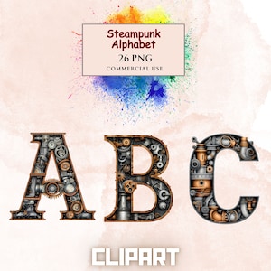 Paquete de imágenes prediseñadas del alfabeto Steampunk Alfabeto inglés completo Ilustración mística Novela Clipart Magia PNG Descarga de archivos, Imágenes Prediseñadas Steampunk