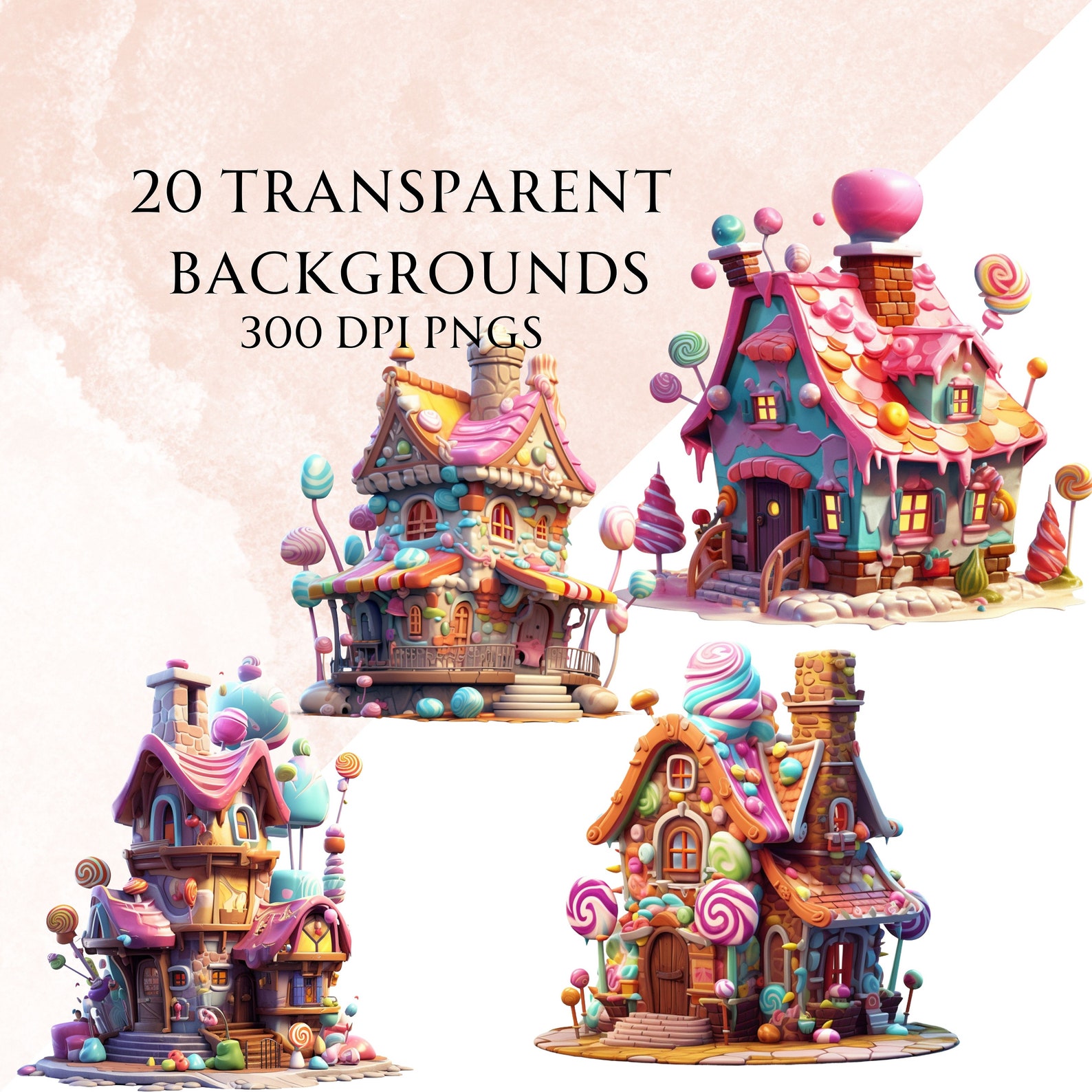 Candy House Clipart, Candy Land Clipart, Candy Clipart, Commercial Use ...
