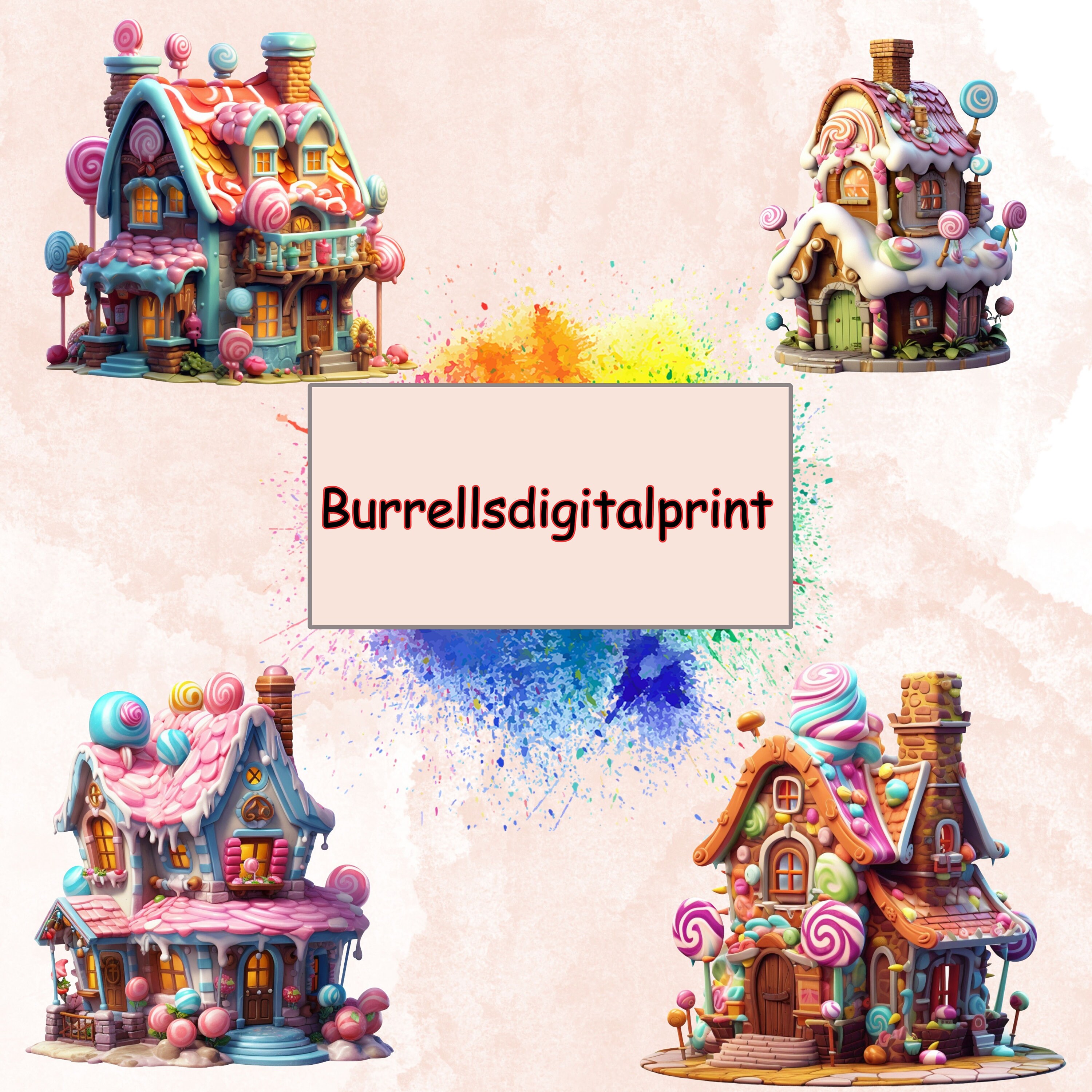 Candy House Clipart, Candy Land Clipart, Candy Clipart, Commercial Use ...