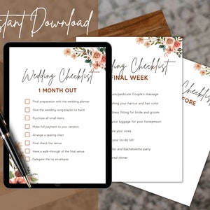 Wedding Planner Checklist | Printable Wedding Planner Pages | Wedding Plan Bundle | Wedding Planning Book | Wedding Planner