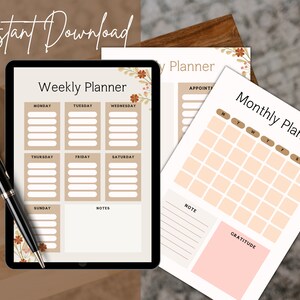 Printable planner, Personal planner bundle, daily weekly monthly planner, Goal, Health, Productivity, Finance, Yearly Planner