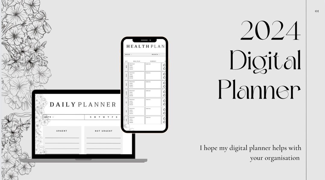 Minimal 2024 Digital Planner Etsy