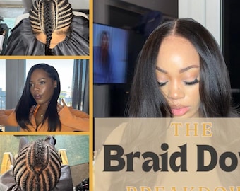 How to do a braid down for a sewin with leave out | Hair braiding tutorial | Hairstylist | DIY Hair | Traditional Sewin