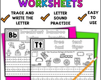 Alphabet Letter Writing Letter Formation and Letter Sound Worksheets Preschool Kindergarten