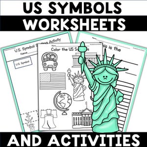 US Symbols Worksheets and Activity for Kindergarten First Grade Social Studies