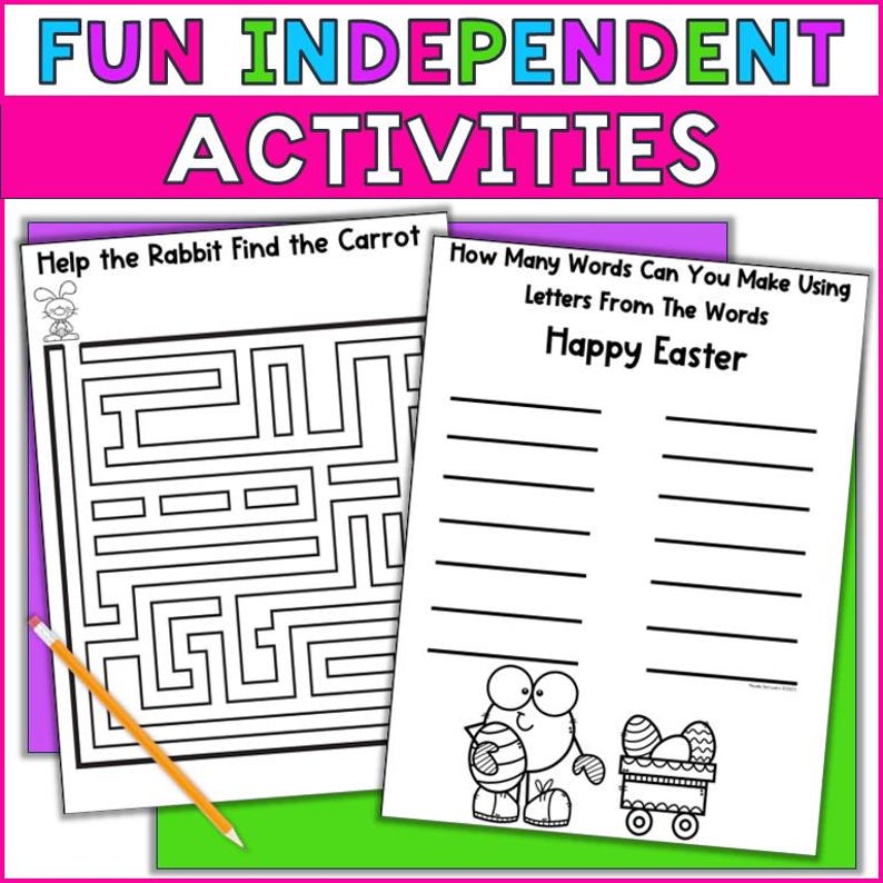 Easter Activity Pages Coloring Pages Crossword Puzzle Word Search Maze ...