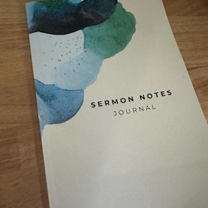 Sermon Notes Journal | Watercolor Abstract Cover, Faith Tracker
