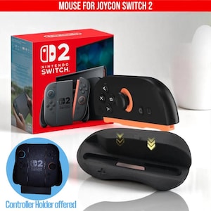 Confezione da 2 impugnature per mouse per Nintendo Switch 2, accessori per Joy-Con sinistro e destro, supporto per mouse da tavolo Joy-Con 2