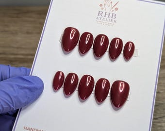 Luxury Colour Press On Nails | Handmade Solid Colour, Gradient Gel Manicure (Custom Sizes)