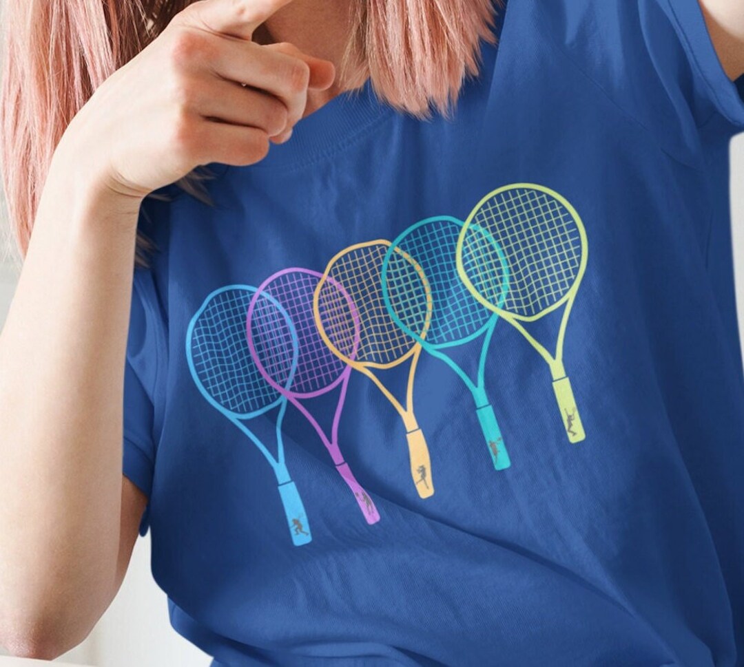 Tennis Tee Shirt Multi Racquet Tennis Shirt Fun Tennis Etsy