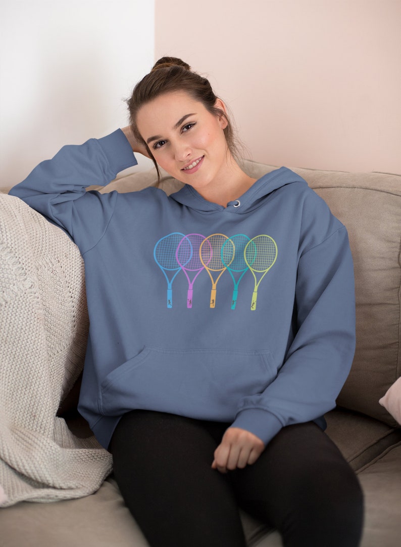 Pattern Print Tennis Men Women Pullover Hoodie