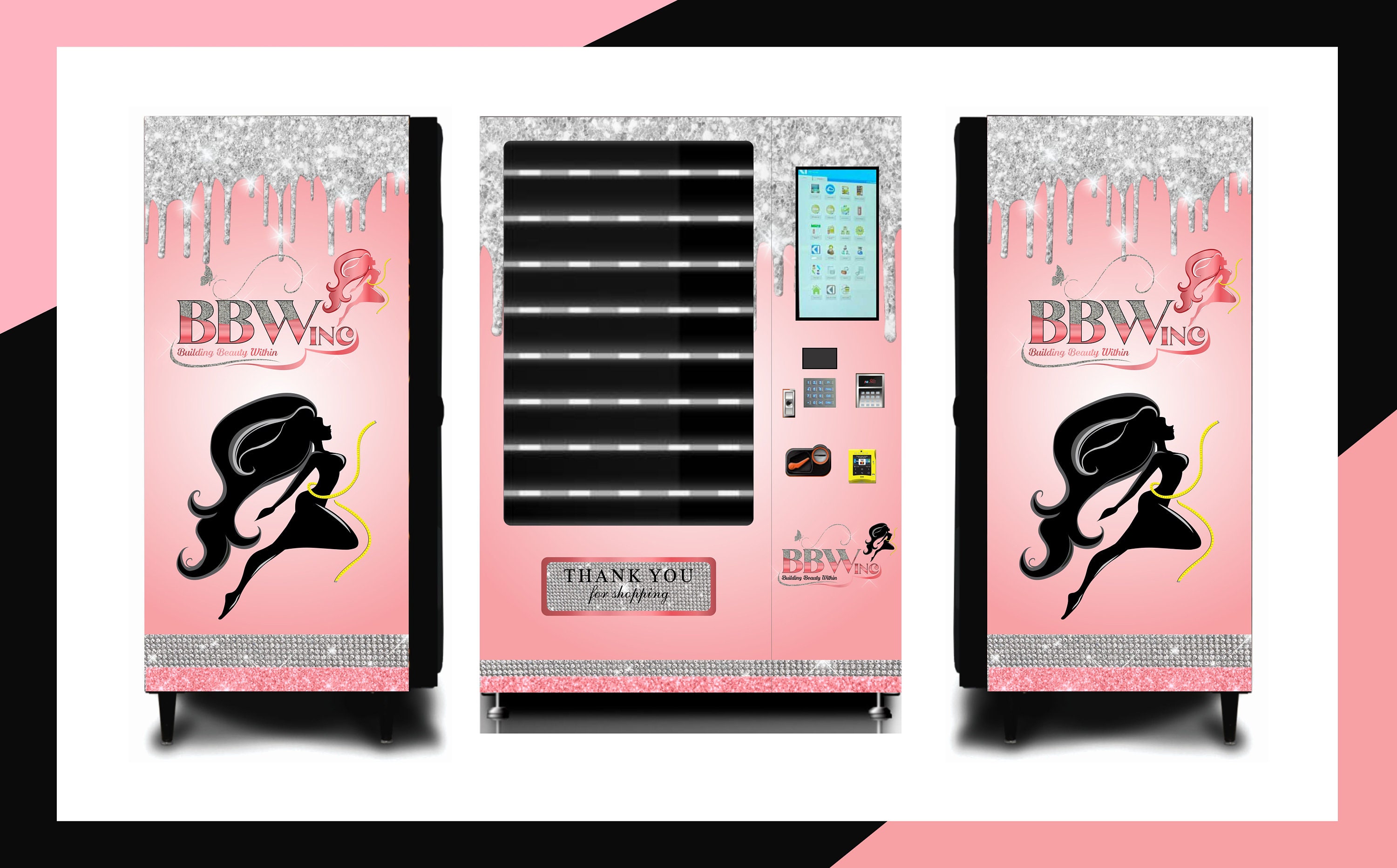 Lash and Hair Vending Machine Design | Beauty Vending Machine Design ... Hair extension vending machine