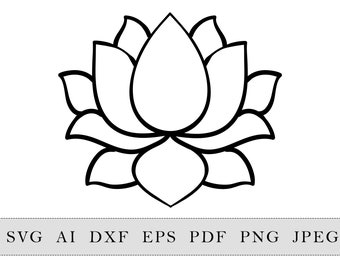 Lotus Flower SVG,  namaste  yoga Clipart,  Meditation Svg, Spiritual Svg, Flower Svg , SVG Vector Cricut Silhouette Pdf Png EPS