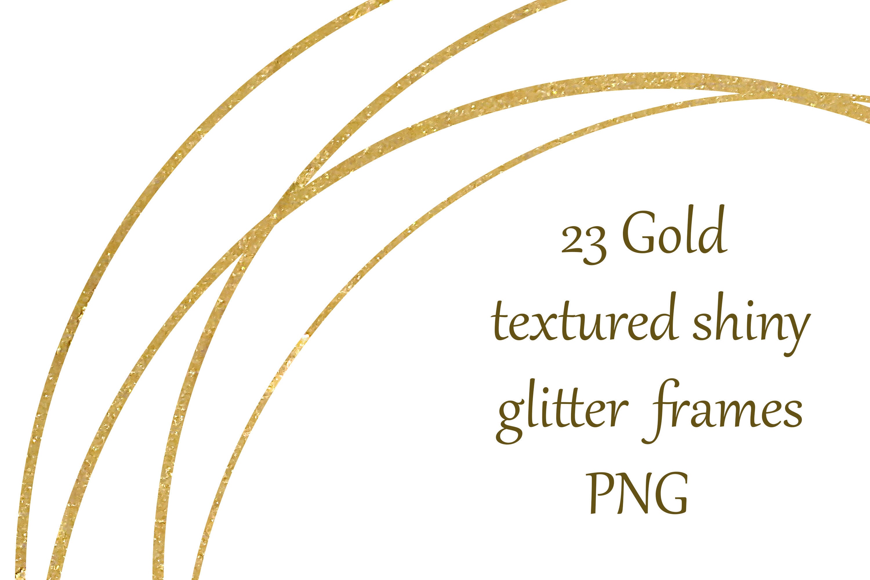 23 Gold Textured Shiny Glitter Frames PNG Clipart Golden Etsy