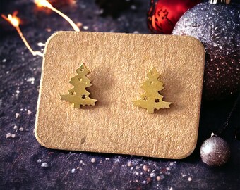 Ohrringe Weihnachten, Stecker Ohrringe Weihnachtsbaum, tolles Accessoir für Adventszeit, kleine dzente Stecker Ohrringe aus Edelstahl