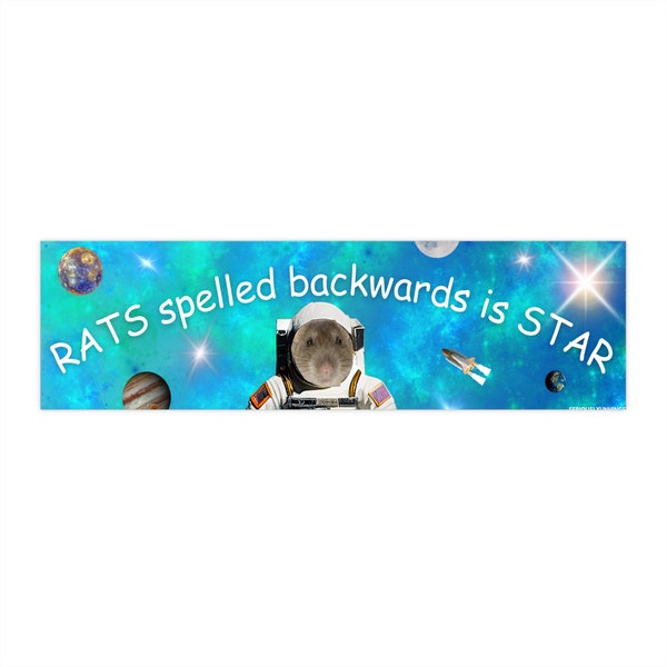 Space Rat Bumper Sticker | Funny Car Sticker | Hilarious Vinyl Sticker | Perfect Gift for Electric Car Owners