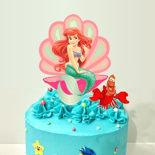 Ariel cake topper little mermaid princess edible icing images for Birthday #250