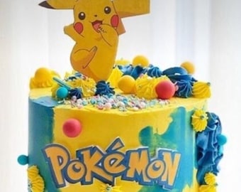 Pikachu Cake Topper Icing Images Cut Out Decoration Birthday Party Decal #349