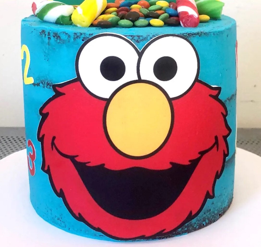 Elmo Cake Topper Sesame Street Precut Edible Icing Image 1st Etsy