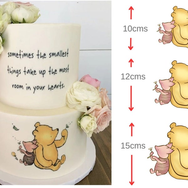 Classic Pooh cake topper edible icing image cut out decal decoration 1st Birthday baby shower #452