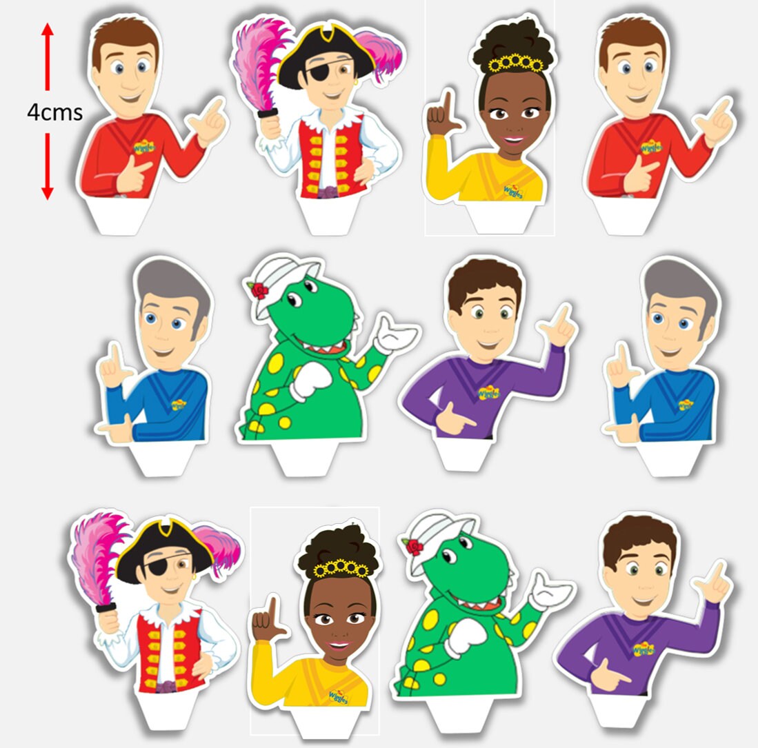 Wiggles Cupcake Toppers 12x Edible Wafer Cupcake Decorations Etsy Australia