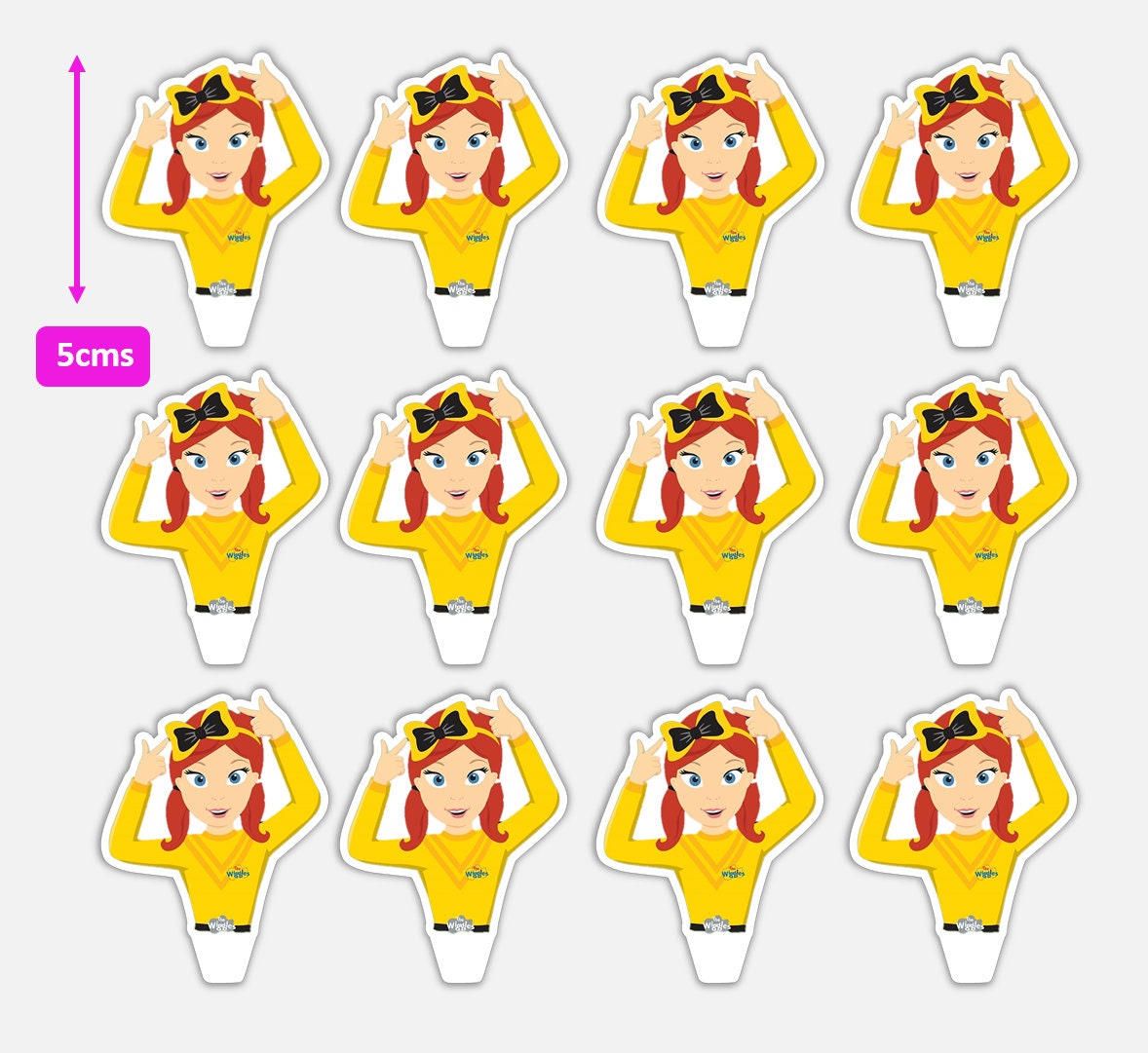 Emma Wiggle Wiggles Edible Wafer Cupcake Cake Toppers Cut Outs Etsy Australia